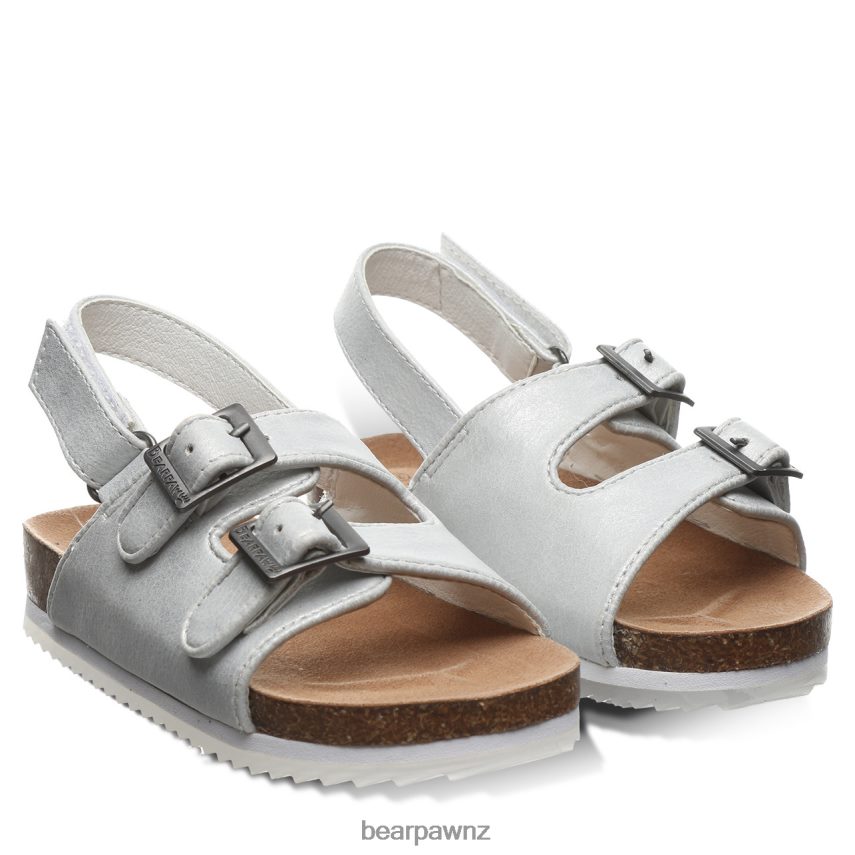 Sandals BEARPAW Brooklyn Toddler White Metallic Kids 04LP2L626