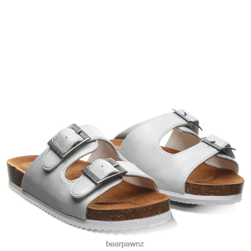 Sandals BEARPAW Brooklyn Youth White Metallic Kids 04LP2L625