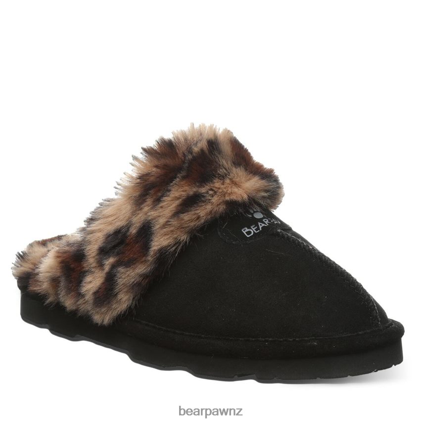 Slippers BEARPAW Loki Black/Leopard Fur Women 04LP2L304