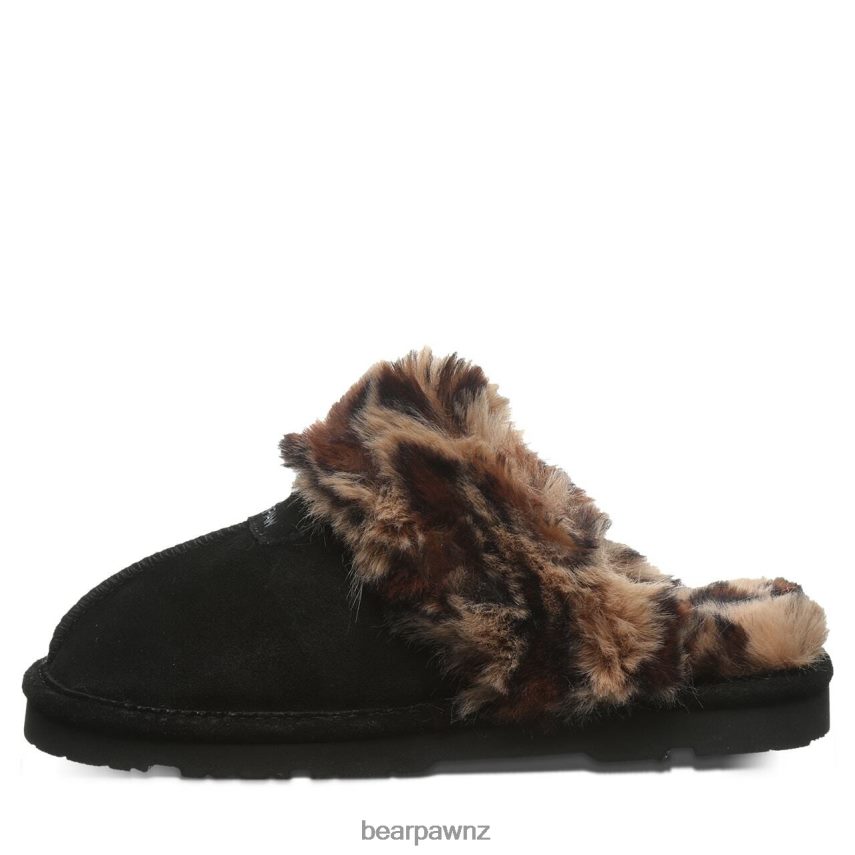 Slippers BEARPAW Loki Black/Leopard Fur Women 04LP2L304