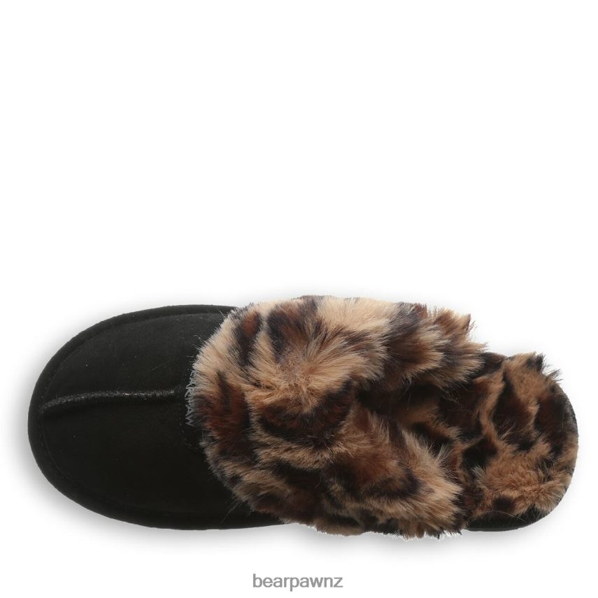 Slippers BEARPAW Loki Black/Leopard Fur Women 04LP2L304