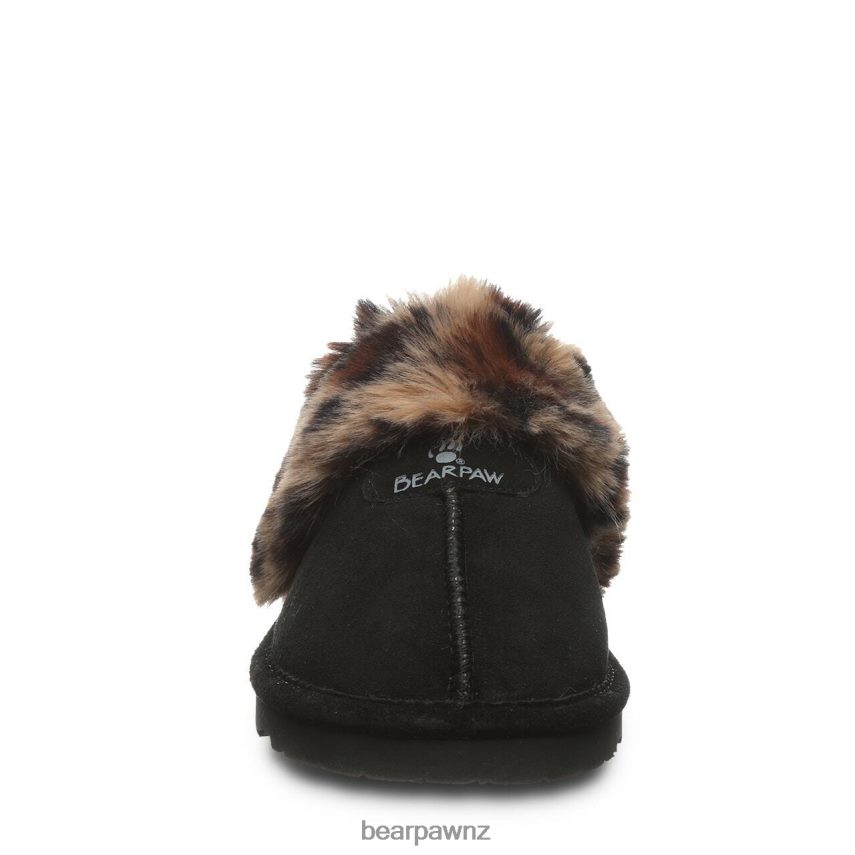 Slippers BEARPAW Loki Black/Leopard Fur Women 04LP2L304