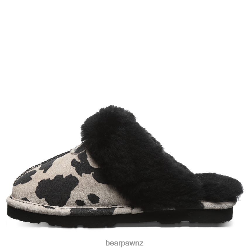 Slippers BEARPAW Loki Exotic Black Cow Print Women 04LP2L293