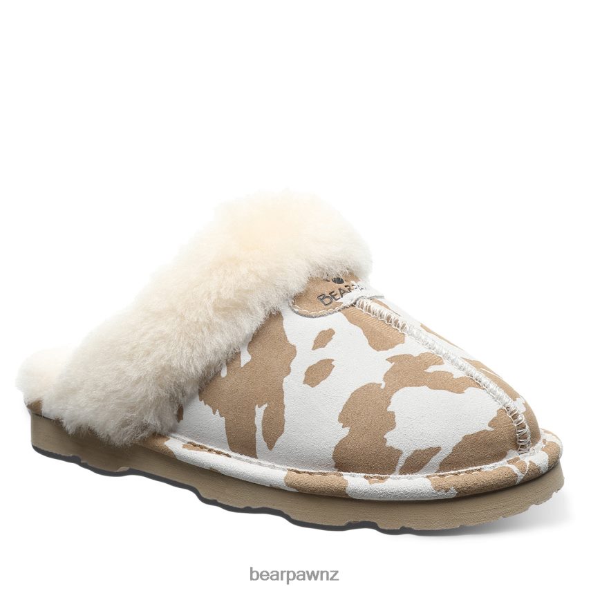 Slippers BEARPAW Loki Exotic Tan Cow Print Women 04LP2L265