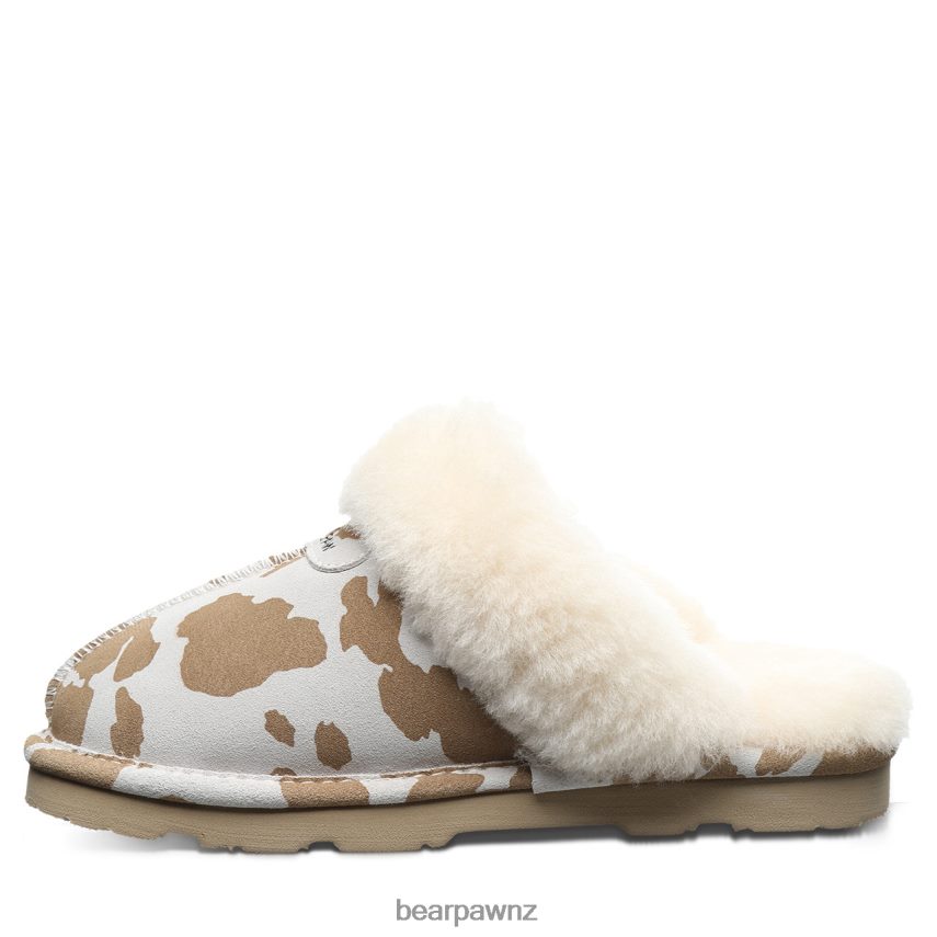 Slippers BEARPAW Loki Exotic Tan Cow Print Women 04LP2L265