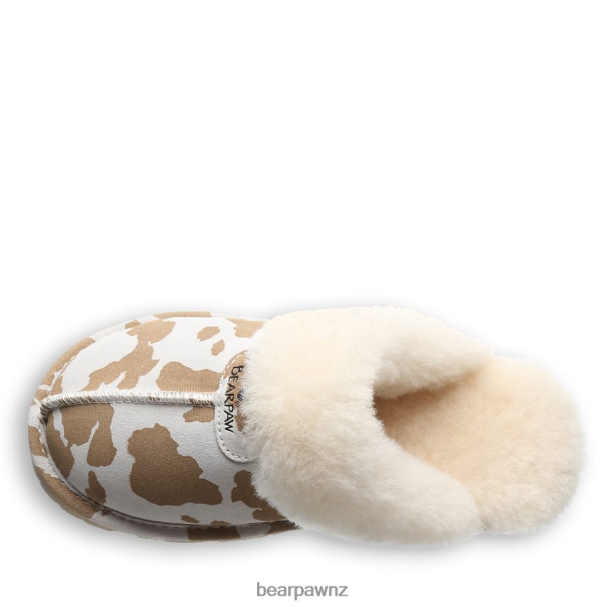 Slippers BEARPAW Loki Exotic Tan Cow Print Women 04LP2L265