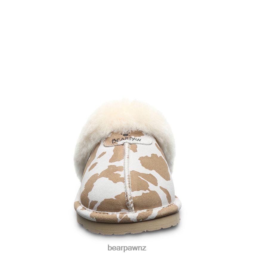 Slippers BEARPAW Loki Exotic Tan Cow Print Women 04LP2L265