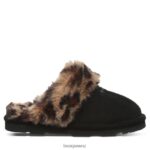 Slippers BEARPAW Loki Black/Leopard Fur Women 04LP2L304 - Image 3