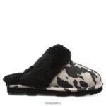 Slippers BEARPAW Loki Exotic Black Cow Print Women 04LP2L293 - Image 3