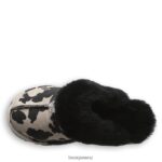 Slippers BEARPAW Loki Exotic Black Cow Print Women 04LP2L293 - Image 5