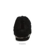 Slippers BEARPAW Loki Exotic Black Cow Print Women 04LP2L293 - Image 6