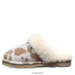 Slippers BEARPAW Loki Exotic Tan Cow Print Women 04LP2L265 - Image 2