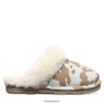 Slippers BEARPAW Loki Exotic Tan Cow Print Women 04LP2L265 - Image 3