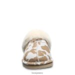 Slippers BEARPAW Loki Exotic Tan Cow Print Women 04LP2L265 - Image 7